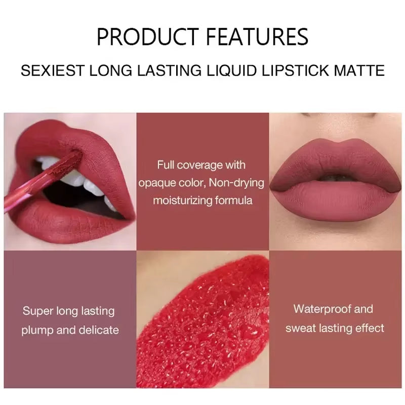 6 PCS Lipstick Set Make-Up for Women Non Stick Cup Waterproof Long Lasting Cosmetics Korean Makeup Matte Lipstick